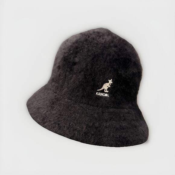 Kangol Furgora Casual Bucket Hat Black Large Real Fur New With Tags